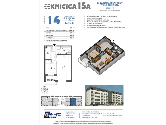 Mieszkanie w inwestycji Kmicica 15 A Etap II, symbol 14 » nportal.pl