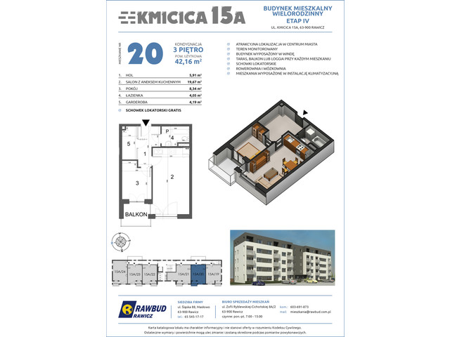 Mieszkanie w inwestycji Kmicica 15 A Etap II, symbol 20 » nportal.pl