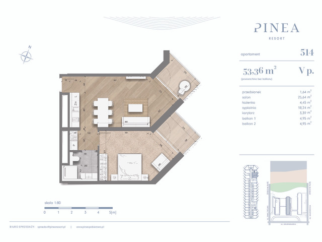 Mieszkanie w inwestycji PINEA Apartments | Apartamenty tuż pr..., budynek Pinea / apartament przy plaży, symbol 514 » nportal.pl