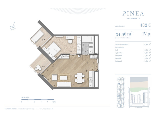 Mieszkanie w inwestycji PINEA Apartments | Apartamenty tuż pr..., budynek Pinea / apartament przy plaży gotowy do odbioru, symbol 402 » nportal.pl