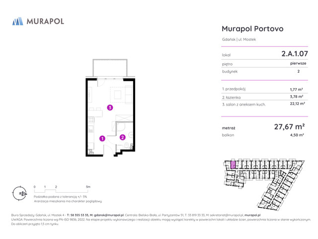 Mieszkanie w inwestycji Murapol Portovo, symbol 2.A.1.07 » nportal.pl
