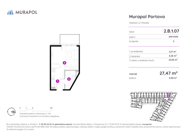 Mieszkanie w inwestycji Murapol Portovo, symbol 2.B.1.07 » nportal.pl