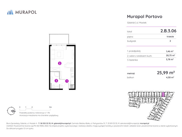 Mieszkanie w inwestycji Murapol Portovo, symbol 2.B.3.06 » nportal.pl