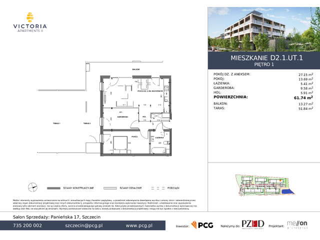 Mieszkanie w inwestycji Victoria Apartments 2, symbol D2.1.UT.1 » nportal.pl