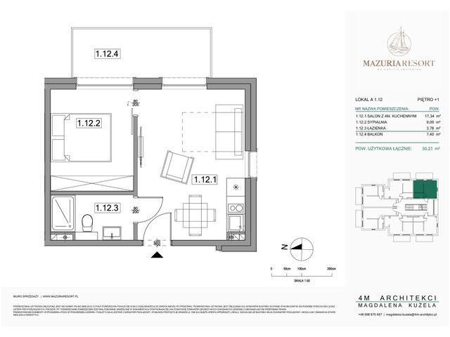 Mieszkanie w inwestycji Mikołajki Family Resort, symbol 1.12 » nportal.pl