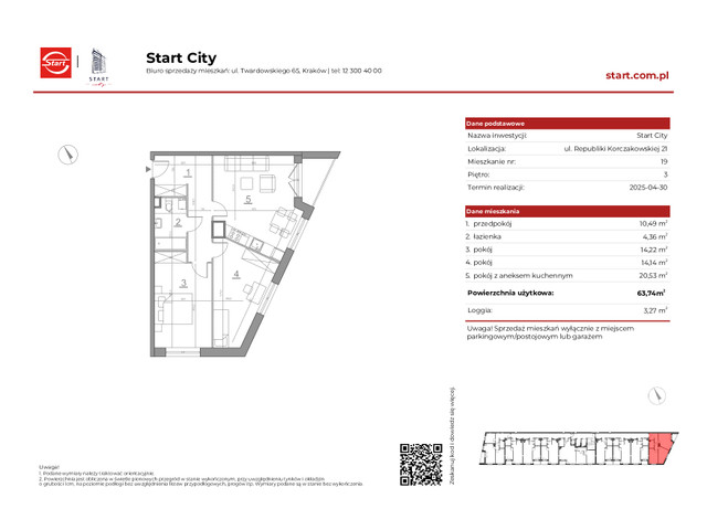 Mieszkanie w inwestycji Start City Etap IV, symbol 21/19 » nportal.pl