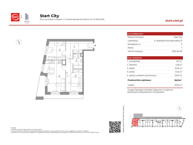 Mieszkanie w inwestycji Start City Etap IV, symbol 21/9 » nportal.pl