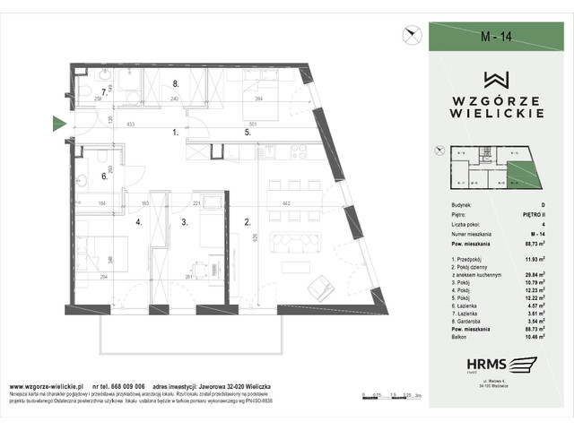 Mieszkanie w inwestycji WZGÓRZE WIELICKIE, symbol M-D14 » nportal.pl