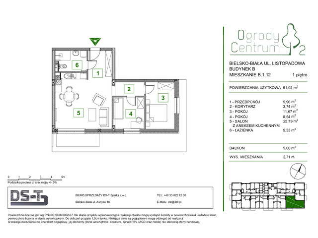 Mieszkanie w inwestycji Ogrody Centrum 2, symbol B.1.12 » nportal.pl