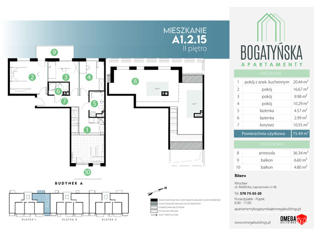 Mieszkanie w inwestycji Bogatyńska Apartamenty, budynek PROMOCJA!, symbol A1.2.15 » nportal.pl
