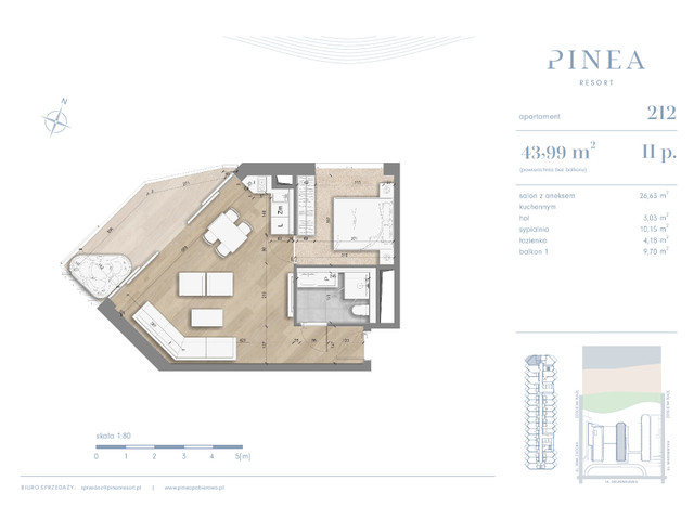 Mieszkanie w inwestycji PINEA Apartments | Apartamenty tuż pr..., budynek Pinea / apartament przy plaży, symbol 212 » nportal.pl
