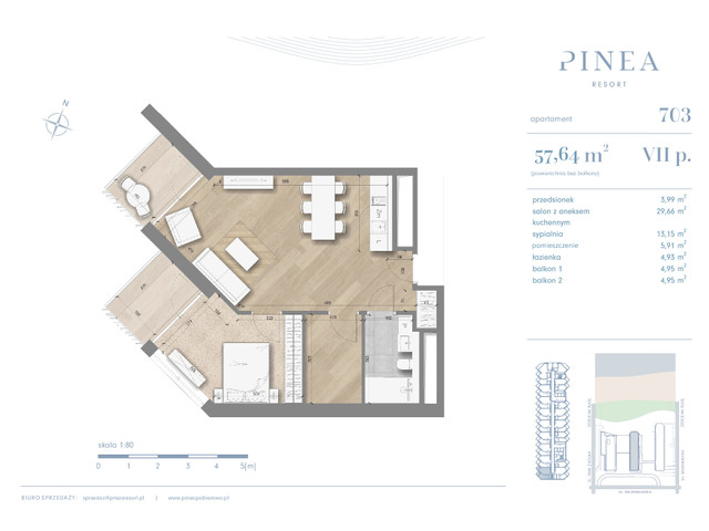 Mieszkanie w inwestycji PINEA Apartments | Apartamenty tuż pr..., budynek Pinea / apartament przy plaży, symbol 703 » nportal.pl