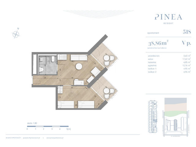 Mieszkanie w inwestycji PINEA Apartments | Apartamenty tuż pr..., budynek Pinea / apartament przy plaży, symbol 518 » nportal.pl