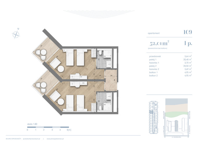 Mieszkanie w inwestycji PINEA Apartments | Apartamenty tuż pr..., budynek Rezerwacja., symbol 109 » nportal.pl