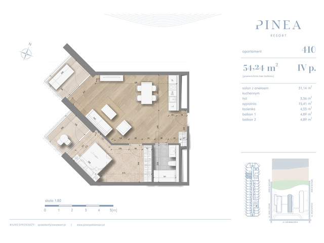 Mieszkanie w inwestycji PINEA Apartments | Apartamenty tuż pr..., symbol 410 » nportal.pl