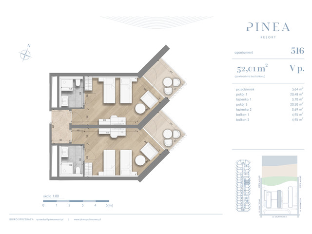 Mieszkanie w inwestycji PINEA Apartments | Apartamenty tuż pr..., symbol 516 » nportal.pl