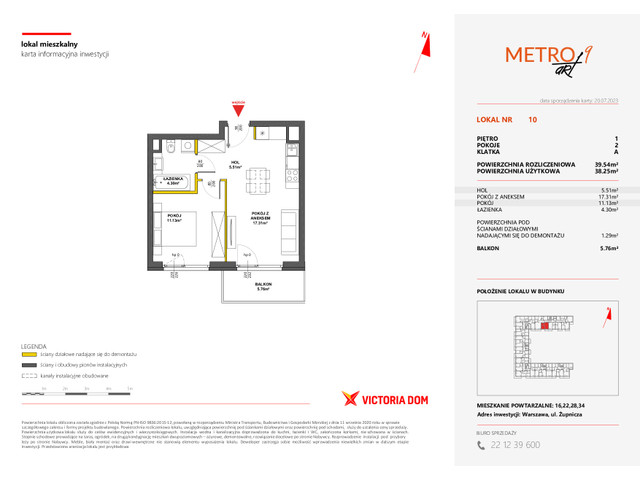 Mieszkanie w inwestycji METRO ART, symbol 9M.10 » nportal.pl