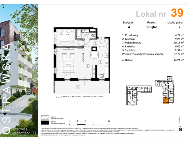Mieszkanie w inwestycji Ostrawska 1, symbol A_M39 » nportal.pl