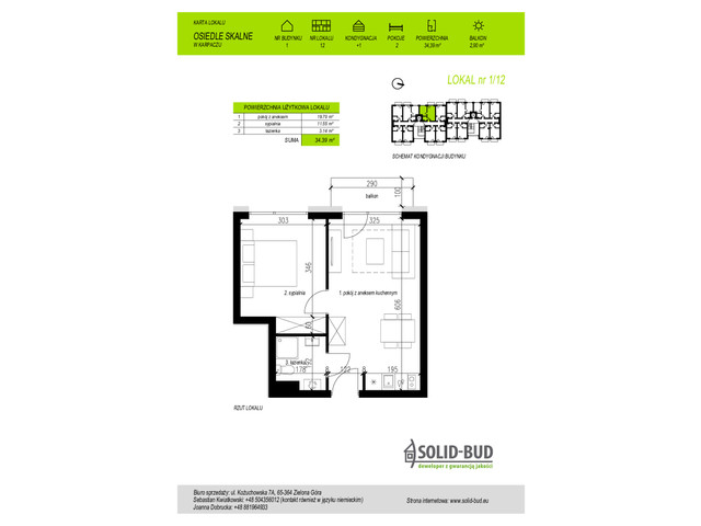 Mieszkanie w inwestycji Osiedle Skalne. Apartamenty z pompą c..., symbol 1/12 » nportal.pl