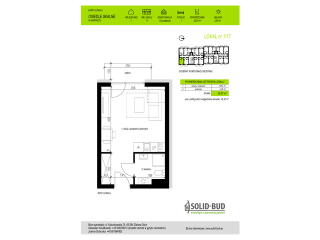 Mieszkanie w inwestycji Osiedle Skalne. Apartamenty z pompą c..., symbol 1/17 » nportal.pl