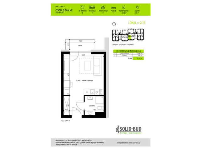 Mieszkanie w inwestycji Osiedle Skalne. Apartamenty z pompą c..., budynek Rezerwacja, symbol 2/15 » nportal.pl