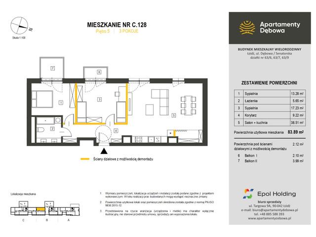Mieszkanie w inwestycji Apartamenty Dębowa, symbol C.128 » nportal.pl