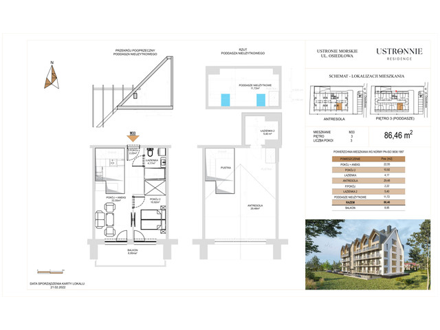 Mieszkanie w inwestycji Ustronnie Residence, budynek Apartament - dwa poziomy - STREFA SPA, symbol M33 » nportal.pl