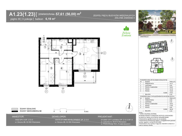 Mieszkanie w inwestycji Zielone Zamienie Etap VIII, symbol A1_23 » nportal.pl