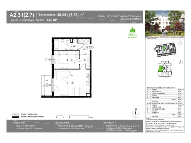 Mieszkanie w inwestycji Zielone Zamienie Etap VIII, symbol A2_31 » nportal.pl