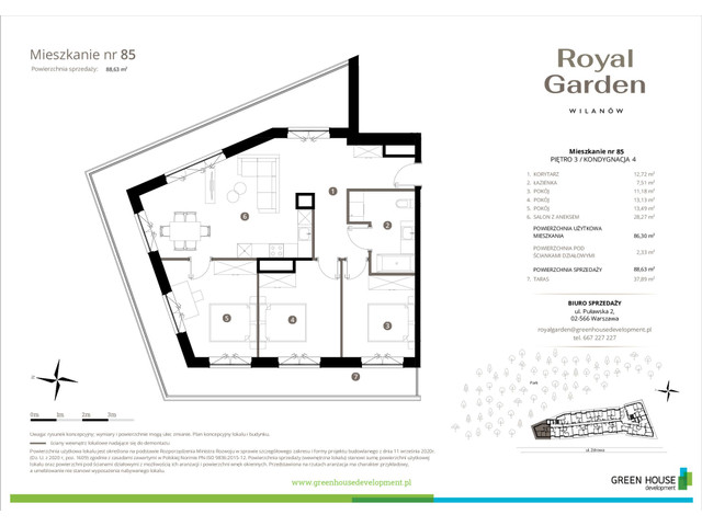 Mieszkanie w inwestycji Royal Garden Wilanów, symbol M.85 » nportal.pl