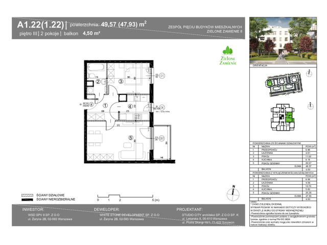 Mieszkanie w inwestycji Zielone Zamienie Etap VIII, symbol A1_22 » nportal.pl