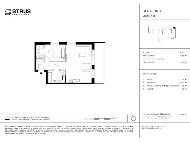 Mieszkanie w inwestycji Staszica 3, symbol A41.P.VI » nportal.pl