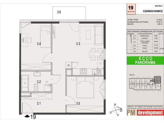 Mieszkanie w inwestycji ECCO PANORAMA, symbol A.19 » nportal.pl