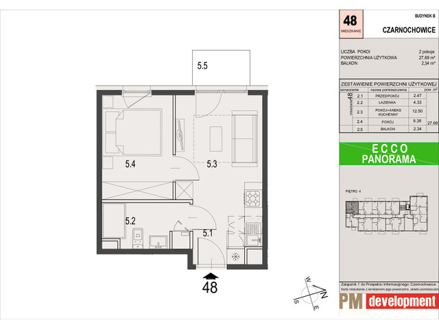 Mieszkanie w inwestycji ECCO PANORAMA, symbol B.48 » nportal.pl