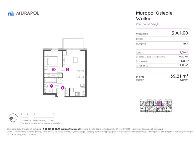 Mieszkanie w inwestycji Murapol Osiedle Wolka, symbol 3.A.1.08 » nportal.pl