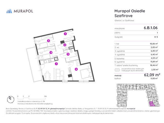 Mieszkanie w inwestycji Murapol Osiedle Szafirove, symbol 6.B.1.06 » nportal.pl