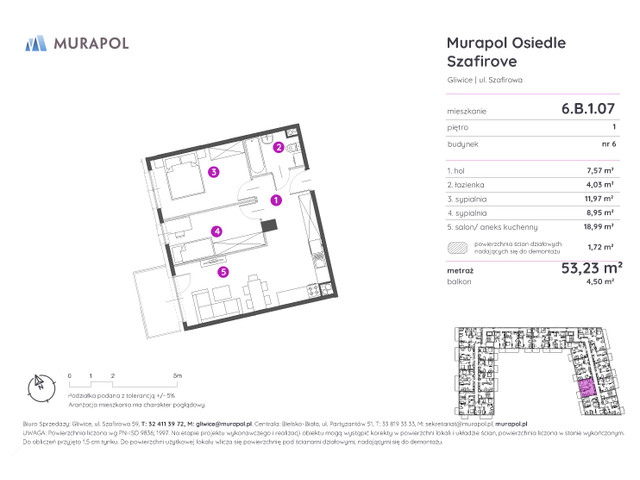 Mieszkanie w inwestycji Murapol Osiedle Szafirove, symbol 6.B.1.07 » nportal.pl