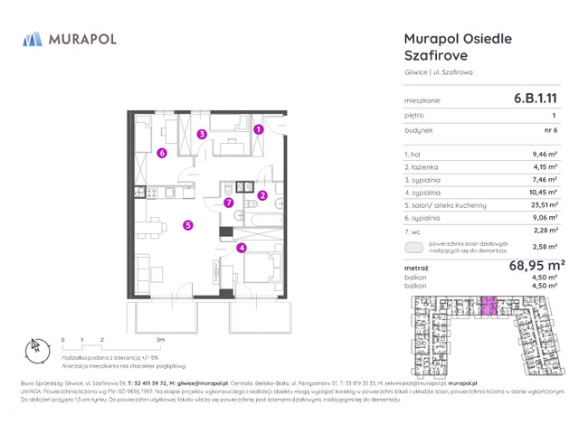 Mieszkanie w inwestycji Murapol Osiedle Szafirove, symbol 6.B.1.11 » nportal.pl