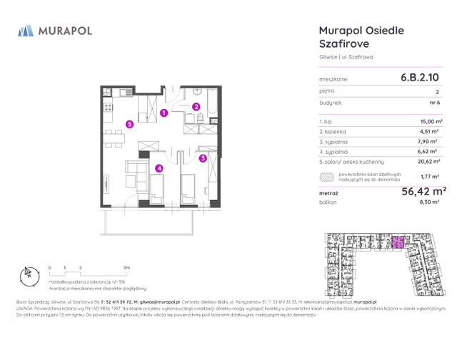Mieszkanie w inwestycji Murapol Osiedle Szafirove, symbol 6.B.2.10 » nportal.pl
