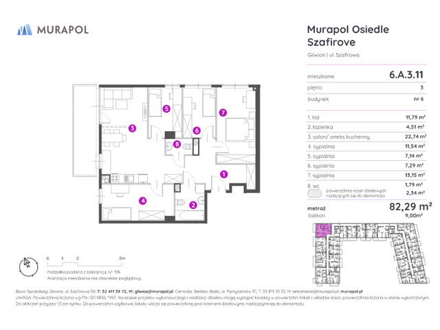 Mieszkanie w inwestycji Murapol Osiedle Szafirove, symbol 6.A.3.11 » nportal.pl