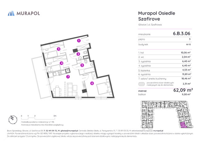 Mieszkanie w inwestycji Murapol Osiedle Szafirove, symbol 6.B.3.06 » nportal.pl