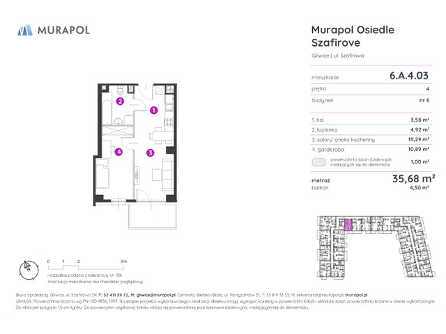 Mieszkanie w inwestycji Murapol Osiedle Szafirove, symbol 6.A.4.03 » nportal.pl