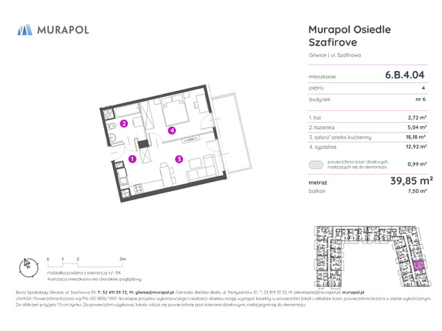 Mieszkanie w inwestycji Murapol Osiedle Szafirove, symbol 6.B.4.04 » nportal.pl