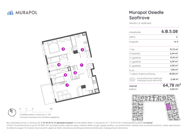Mieszkanie w inwestycji Murapol Osiedle Szafirove, symbol 6.B.5.08 » nportal.pl