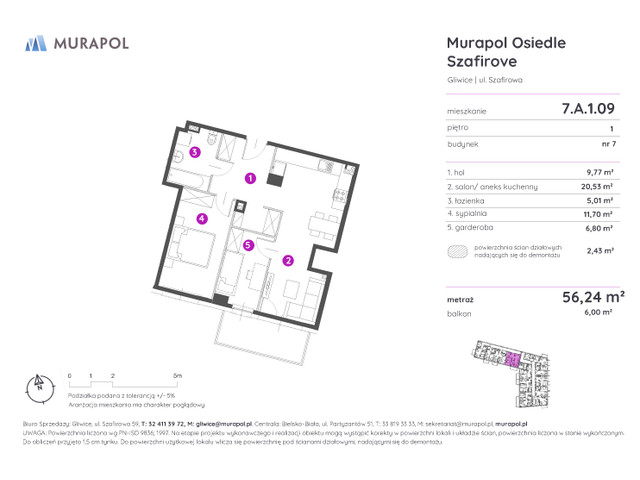 Mieszkanie w inwestycji Murapol Osiedle Szafirove, symbol 7.A.1.09 » nportal.pl