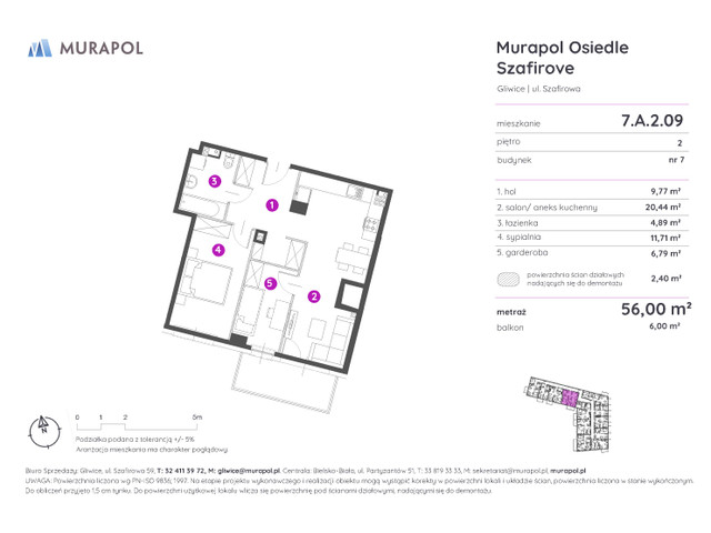 Mieszkanie w inwestycji Murapol Osiedle Szafirove, symbol 7.A.2.09 » nportal.pl