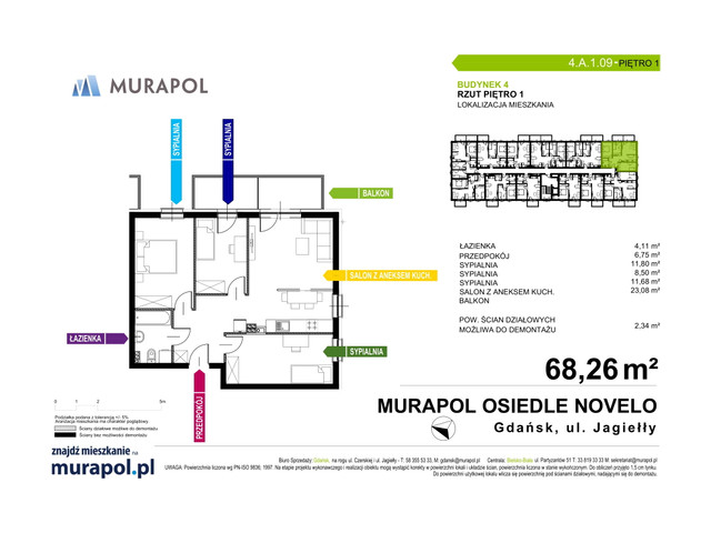Mieszkanie w inwestycji Murapol Osiedle Novelo, symbol 4.A.1.09 » nportal.pl
