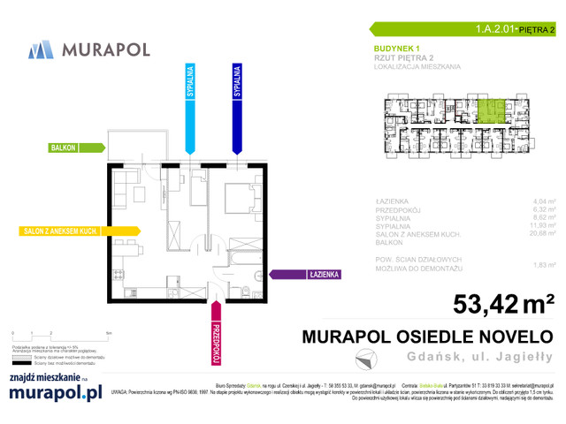 Mieszkanie w inwestycji Murapol Osiedle Novelo, symbol 1.A.2.01 » nportal.pl