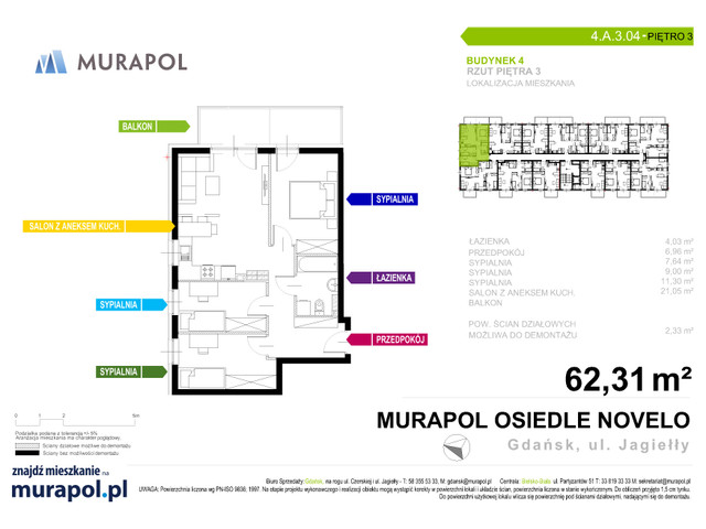 Mieszkanie w inwestycji Murapol Osiedle Novelo, symbol 4.A.3.04 » nportal.pl