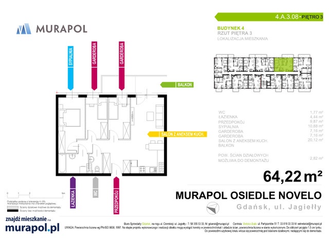 Mieszkanie w inwestycji Murapol Osiedle Novelo, symbol 4.A.3.08 » nportal.pl